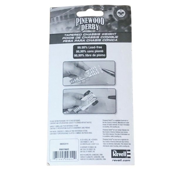 Pinewood Derby Race Car Revell Tapered Chassis Wgt 2.1 oz 4.5" x 1.3" New/Sealed - Picture 2 of 2